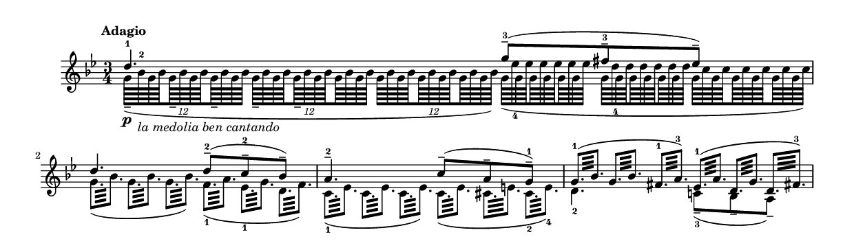 Paganini's Caprice No.6 first four measures